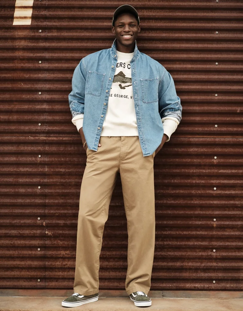 American Eagle  AE Flex Loose Lived-In Khaki Pant for Men | Best Price UAE